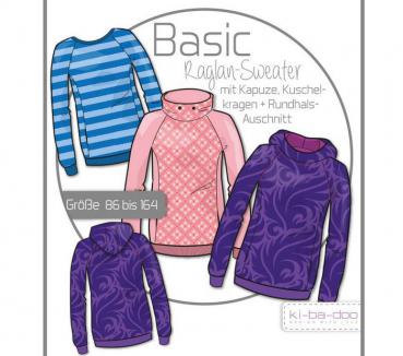 Papierschnittmuster - Basic Raglan Sweater - Kinder- Kibadoo